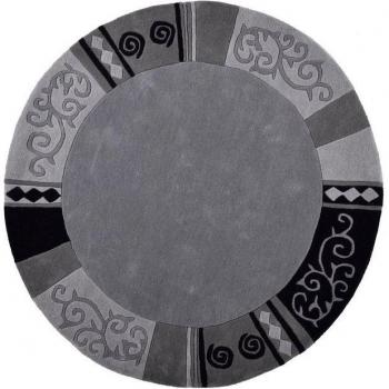 Handmade Grey Wool Loop Rug 150cm