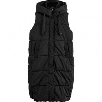 Gilet Noir à Capuche Tricoté et Matelassé 2XL