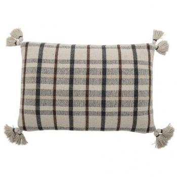 Bloomingville Zierkissen Ebna 60 x 40 cm Natur mit Quasten, Baumwolle