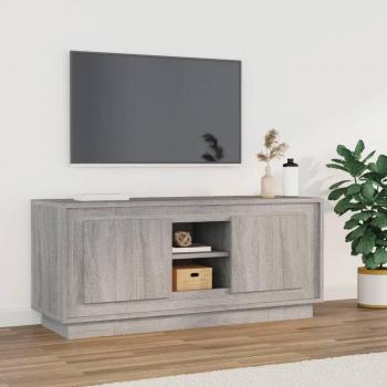 Engineered Wood TV Cabinet, Grey, Sonoma, 102x35x45 cm, vidaXL
