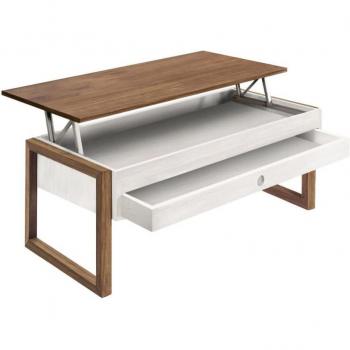 Mesa Neron Pata Cuadrada Blanca y Ercera