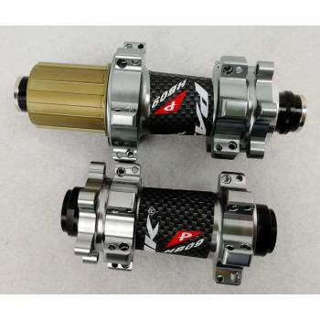 Bicycle Hub Set Sealed Front 2 Rear 4, 9mm QR/Thru Axle 15/12mm, 24 Holes Disc Brake, Straight 9/11/12 Speed