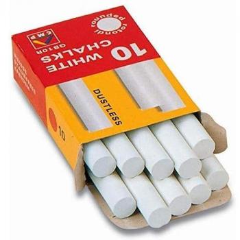 10 gessi bianchi rotondi non polverosi in scatola cartone