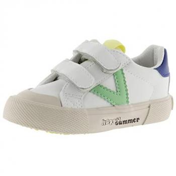 Baskets Victoria Enfant Velcro Vert effet cuir 33