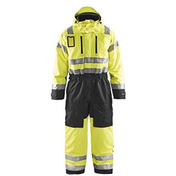 Tuta invernale ad alta visibilità con colori giallo e nero per lavori esterni