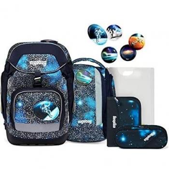 Ergobag pack Reflex Glow 2023 Schulrucksack-Set, 6-tlg. Bär Anhalter durch die Galaxis