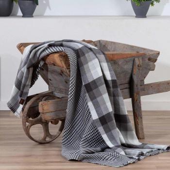 Manta plaid reversible cuadros de Manterol Casa