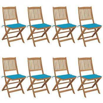 Sofá de Jardim 8 Peças Acácia Maciça com Almofadas VidaXL