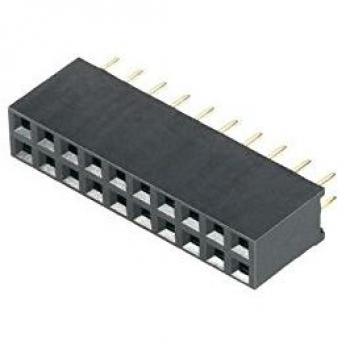 Regleta Hembra 2×8 Polos en Oro 2,54 mm