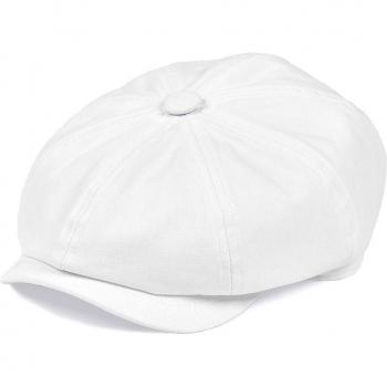 BOTVELA White Cotton Baker Boy Hat