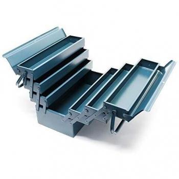 Caisse à outils vide 530x200x250 mm en acier avec poignée