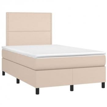 Kunstleder-Boxspringbett 120 × 190 cm – VidaXL Cappuccino