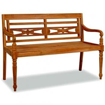 VidaXL Panchina Batavia 120 cm in legno di teak massello