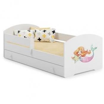 Lit enfant 160x80 avec tiroir et barrière de sécurité Syrena