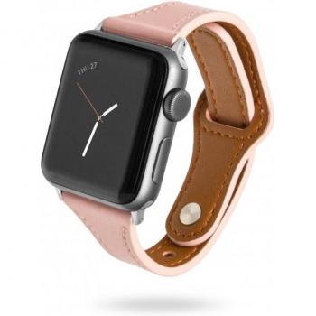 Cinta de cuero femenino rosa pastel para Apple Watch 38‑40 mm