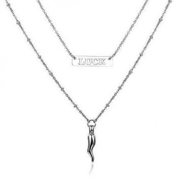 Sagapo COLLANA Cornetto portafortuna e Luck SGY03