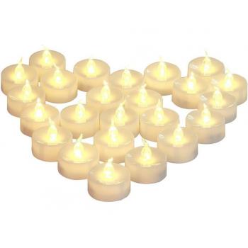 12-Piece Warm White LED Flameless Tealight Candles with RGB Colors