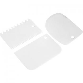 3-Piece Kitchenware Plastic Cake Scraper Set