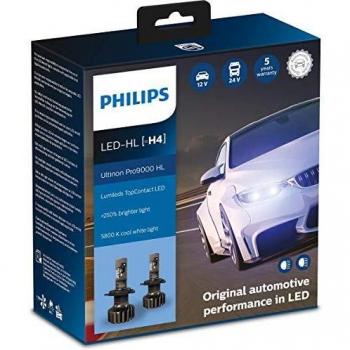 Faros Delanteros LED H4 Philips Ultinon Pro9000 Paquete Doble