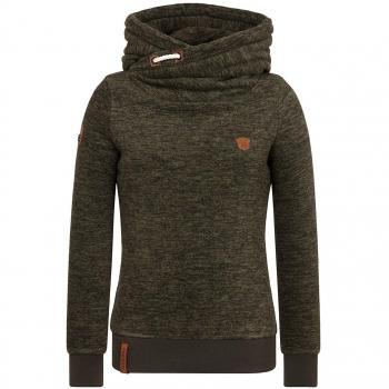 Naketano Frauen Hooded Top „The Dark Knight“ – Dirty Dark Olive Mix