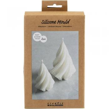 Christmas Tree Silicone Mold Set, 2 Pieces, Height: 8+11 cm, Diameter: 5+7 cm