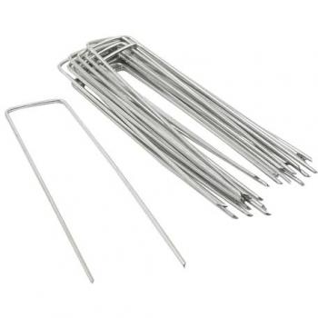 U‑Shaped 6″ (150 mm) Garden Weed Guard Pegs – 50x Galvanized