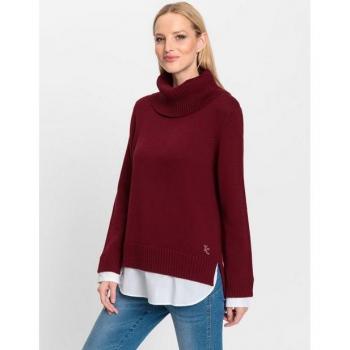 Pull chemisier rouge foncé