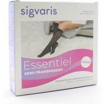 Chaussettes Essentielles Semi-Transparentes Sigvaris Classe 2 Longue Taille M Marine
