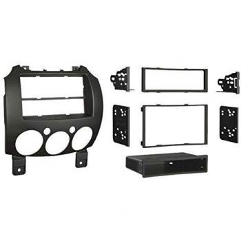 Support de façade 2-DIN avec espace de rangement Mazda 2 2007 Noir