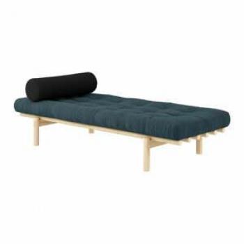 Reposapiés Karup de Madera con Tejido Azul Grisáceo
