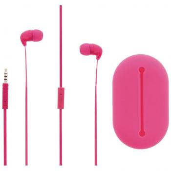 Sweex Flat Cable Headset für Kopfhöreranschluss 3,5 mm, kabelgebunden, eingebautes Mikrofon, 120 cm, Pink – SWHSIEF100PI