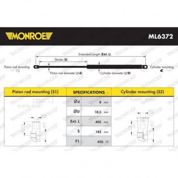 ML6372 Monroe Cargo Lift Gas Spring