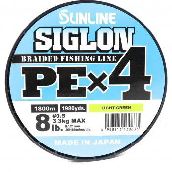 Film PE Sunline X4 Siglon 1800 m, 0,5 mm, 8 lb – Vert Citron Clair
