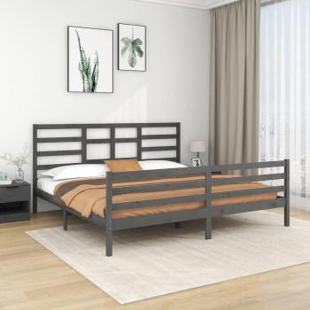 Grey Solid Wood Bed Frame by vidaXL (200x200 cm)