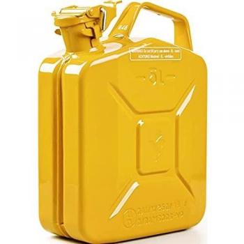 Bidon Valpro 5L – finition jaune zinc RAL 1018 – corps en acier, dimensions 230×120×310 mm