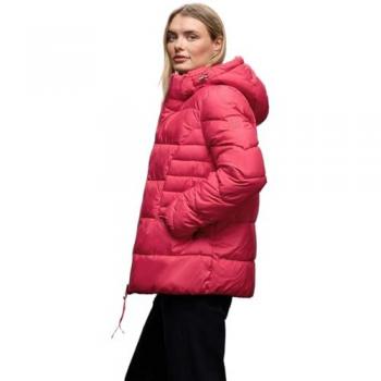 Streifen-Design Street One Damenjacke 38 Rot – 100 % Polyester, Futter & Füllung, Langarm mit Kapuze