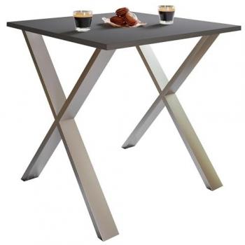 Eleganter Küchentisch silberfarben 80 x 80 cm