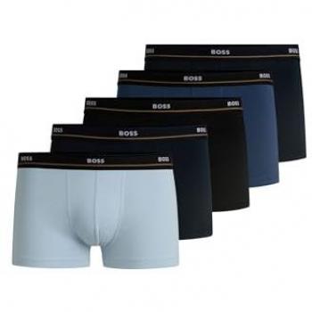 5-Pack Bóxer BOSS Essential – Bleu Clair / Bleu Foncé / Noir – Taille S