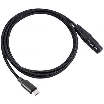 Adaptateur USB Type C à XLR 3 broches pour Microphone Noir