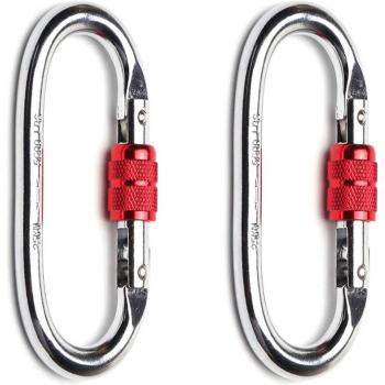 Mousqueton verrouillage haute résistance 25 kN, anneau O, parfait pour gymnastique