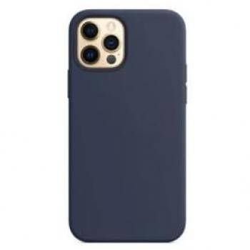 Fundas Silicona Azul iPhone 12/12 Pro Compatibles MagSafe