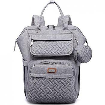 Borsa Cambio Neonati – Zaino con Fasciatoio per Pannolini, Grigio