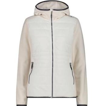 Hoodie CMP Knit‑Tech Hybrid blanc perle, femme – petite taille (XXS)