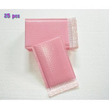 Poly Bubble Mailers, Pink, Self-Sealing, Padded, Outer Size: 5.9 x 7.8 inch (15x20cm), Pack of 25/50/100