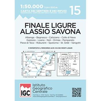 IGC Italien 1 : 50 000 Wanderkarte 15 Albenga Alassio Savona