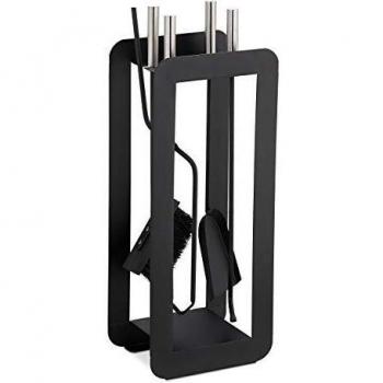 Relaxdays Kit de cheminée 5 pièces acier noir