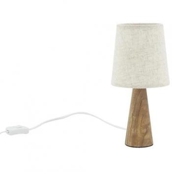 Mini luminaires en paulownia, abat-jour couleur crème