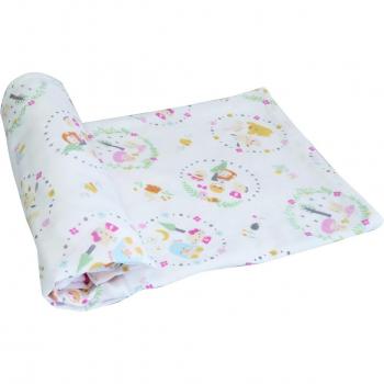 Gaze Swaddle Ring Blanco: Vit Heart con motivos de flores infantiles