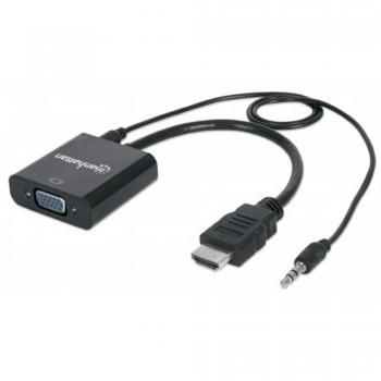 Manhattan VGA‑USB Adapter – HDMI Eingang, Audio, schwarz, 151559