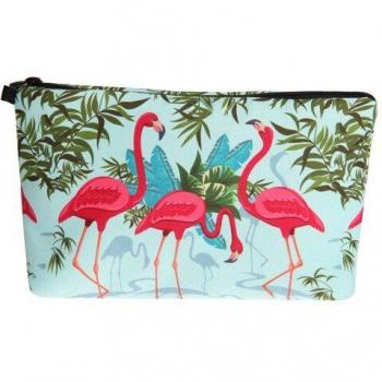 Heat Transfer Flamingo Cosmetic Organizer